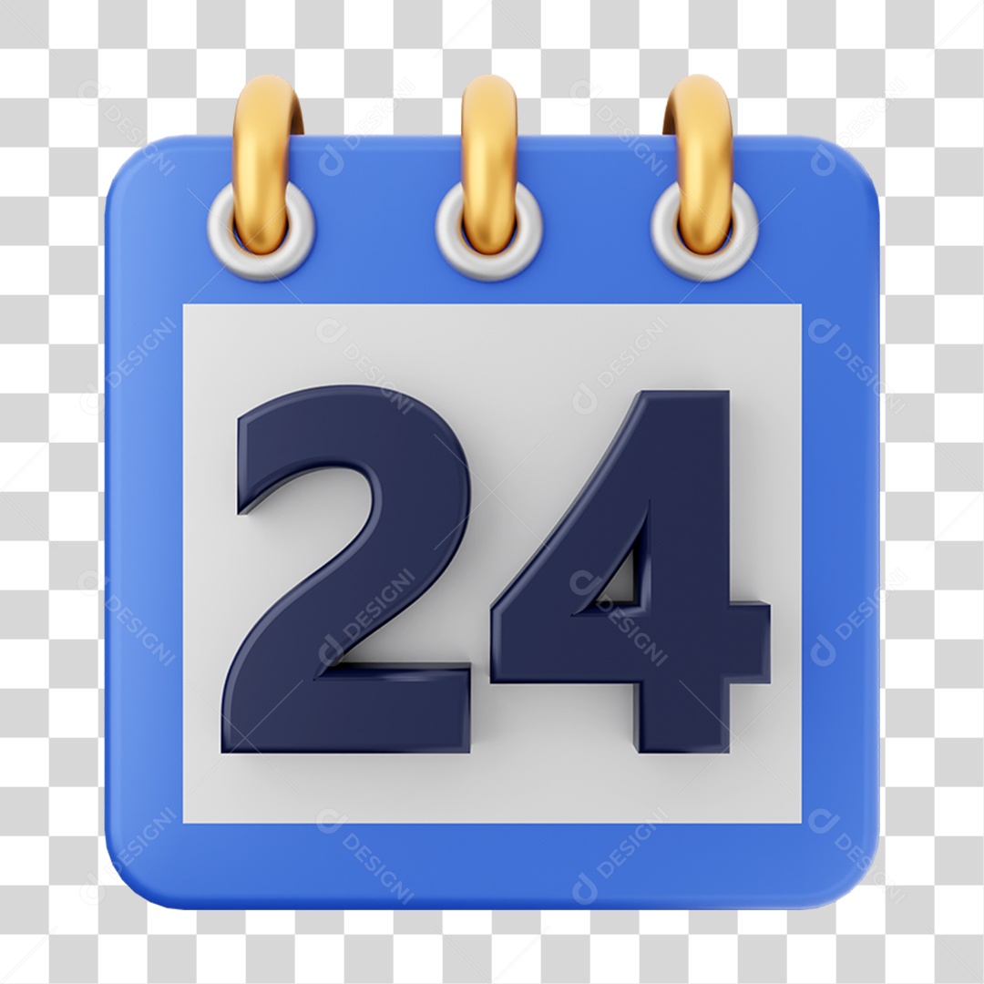 Elemento 3D Calendário para Composição PNG Transparente