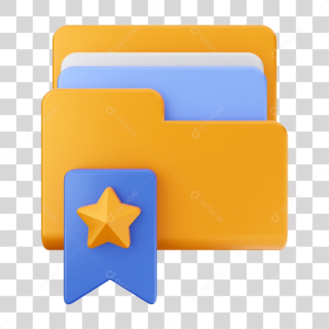 Elemento 3D Pasta de Arquivo Para Composição PNG Transparente