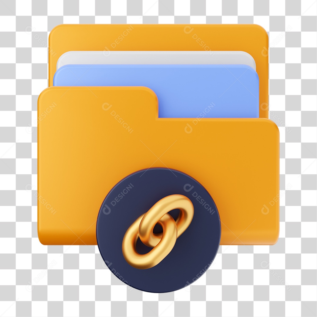Elemento 3D Pasta de Arquivo Para Composição PNG Transparente