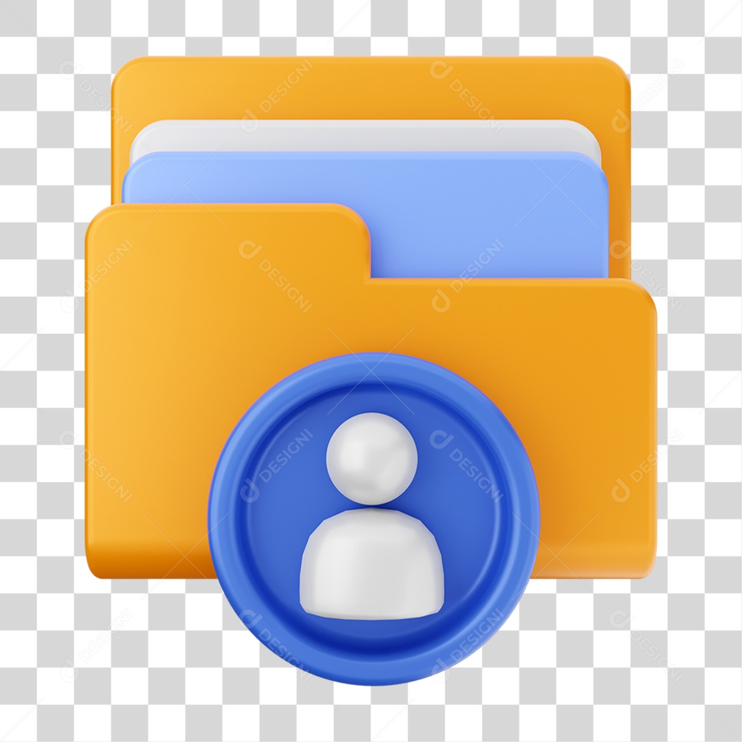 Elemento 3D Pasta de Arquivo Para Composição PNG Transparente