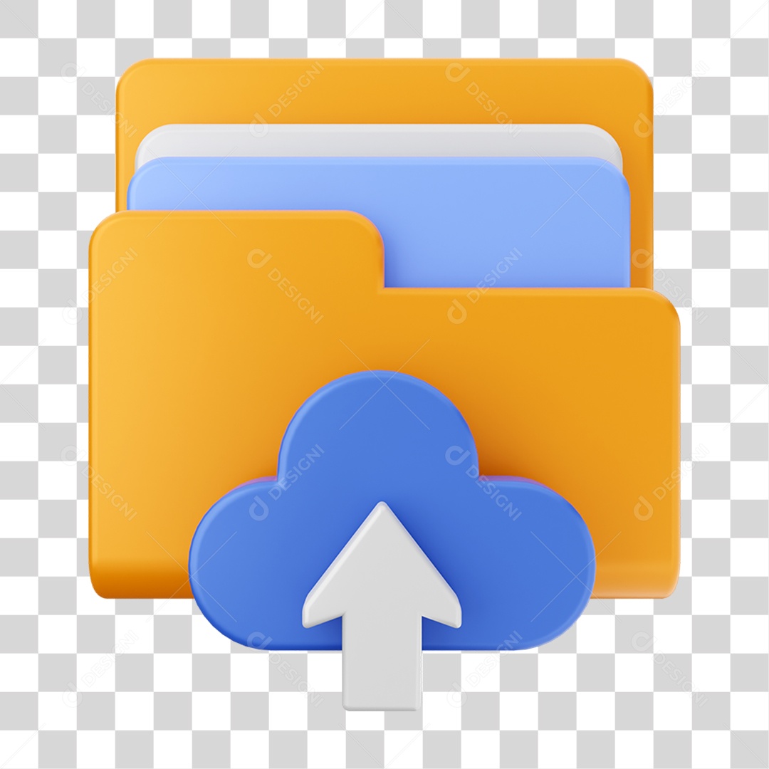 Elemento 3D Pasta de Arquivo Envio Para Composição PNG Transparente
