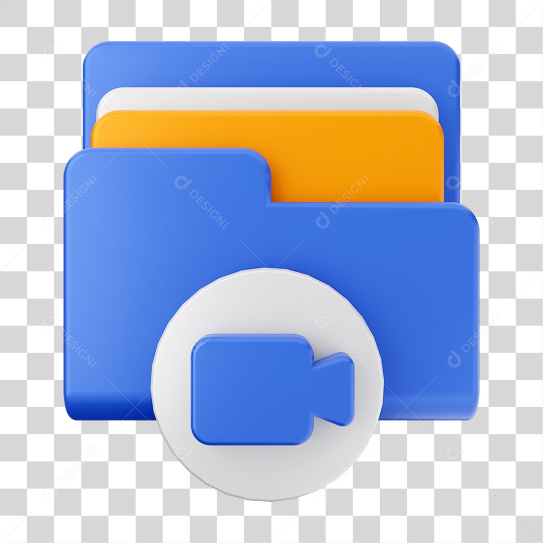 Elemento 3D Pasta de Arquivo Para Composição PNG Transparente