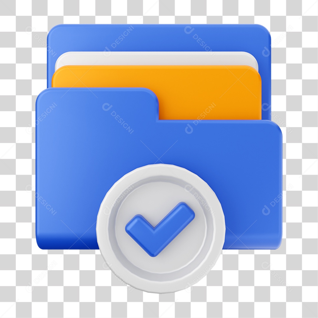 Elemento 3D Pasta de Arquivo Para Composição PNG Transparente