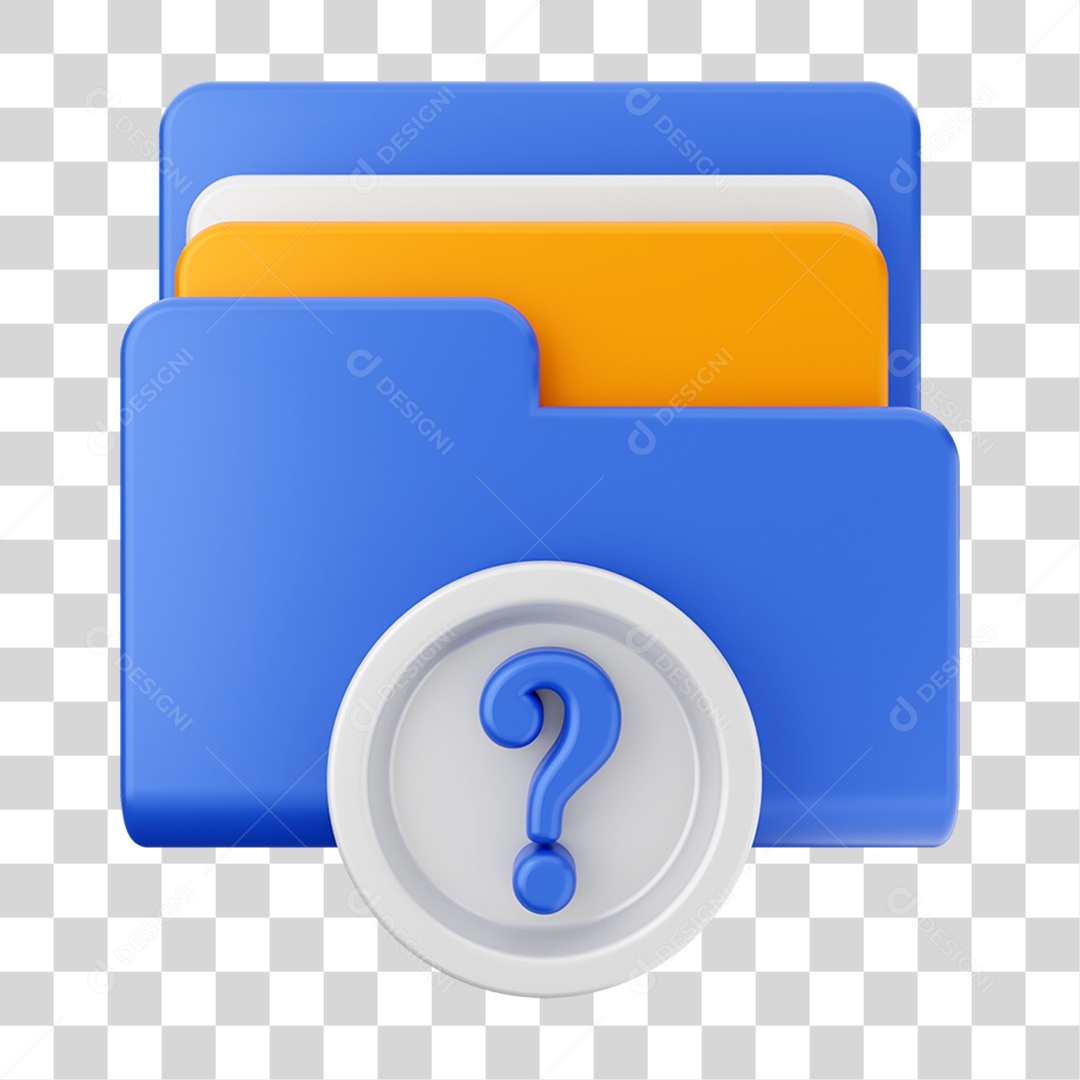 Elemento 3D Pasta de Arquivo Para Composição PNG Transparente
