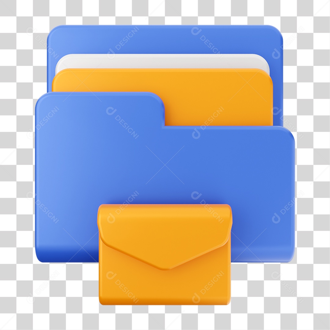 Elemento 3D Pasta de Arquivo Para Composição PNG Transparente