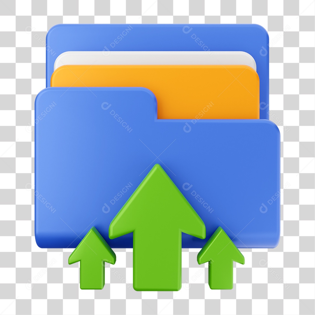 Elemento 3D Pasta de Arquivo Gráficos Para Composição PNG Transparente