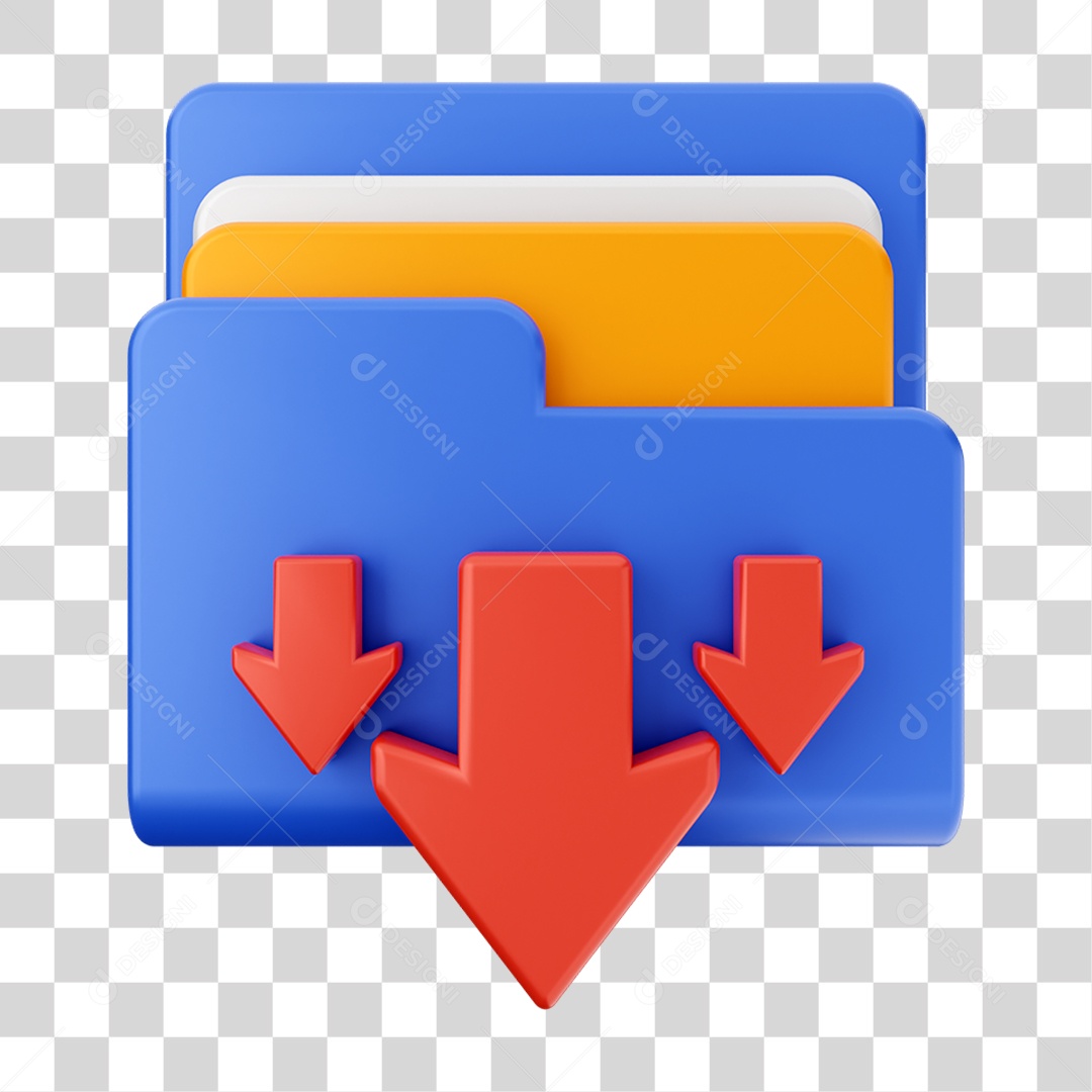 Elemento 3D Pasta de Arquivo Gráficos Para Composição PNG Transparente
