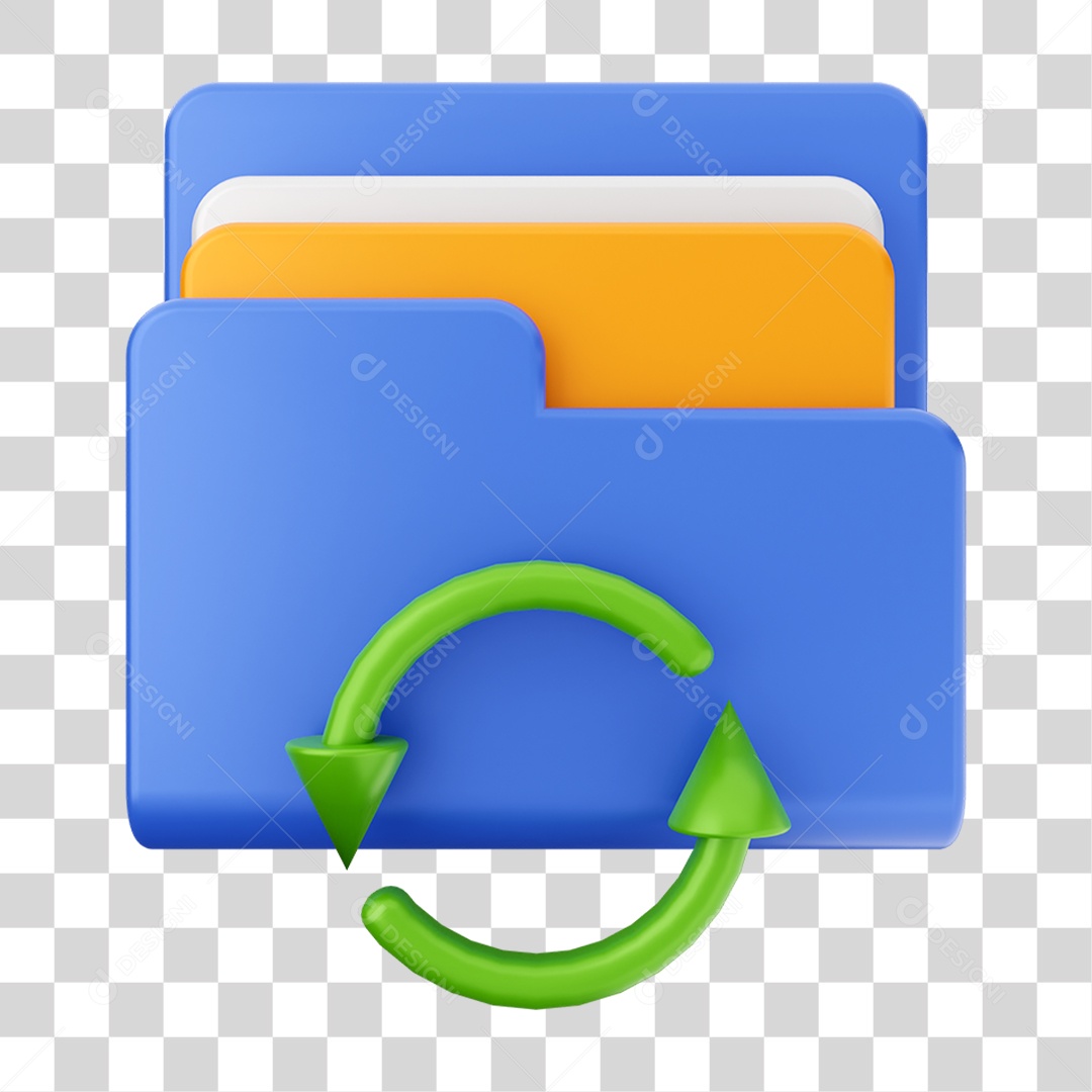 Elemento 3D Pasta de Arquivo Para Composição PNG Transparente