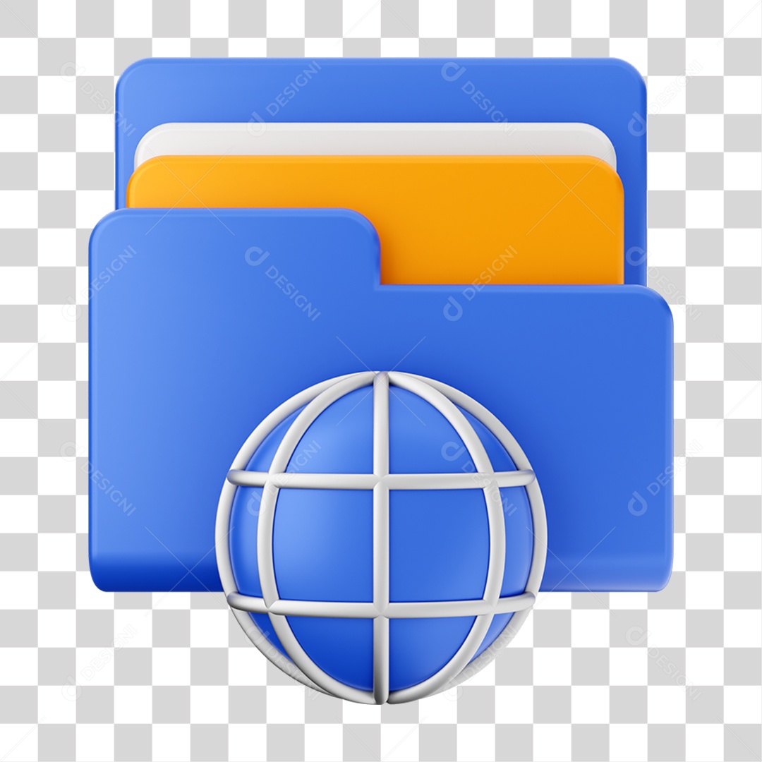 Elemento 3D Pasta de Arquivo Para Composição PNG Transparente