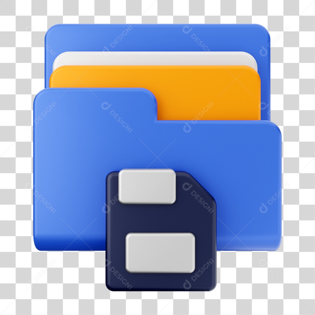 Elemento 3D Pasta de Arquivo Para Composição PNG Transparente