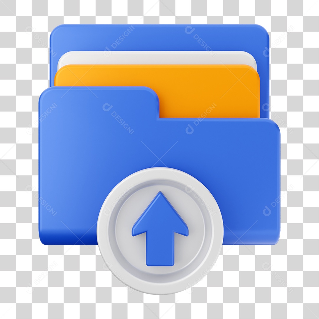 Elemento 3D Pasta de Arquivo Para Composição PNG Transparente