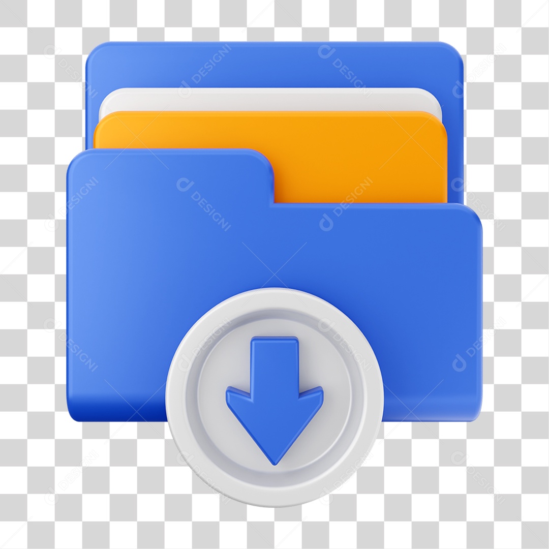 Elemento 3D Pasta de Arquivo Para Composição PNG Transparente