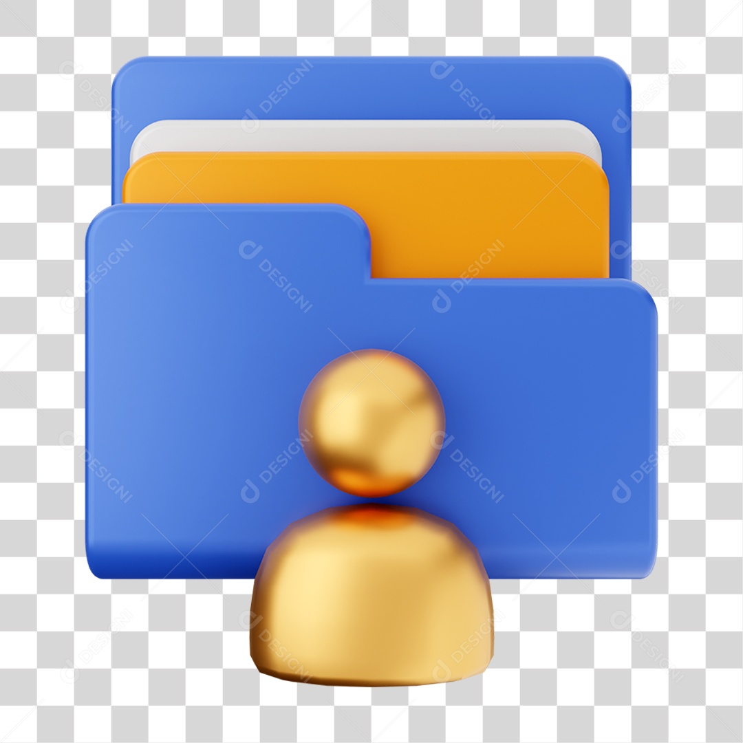 Elemento 3D Pasta de Arquivo Para Composição PNG Transparente