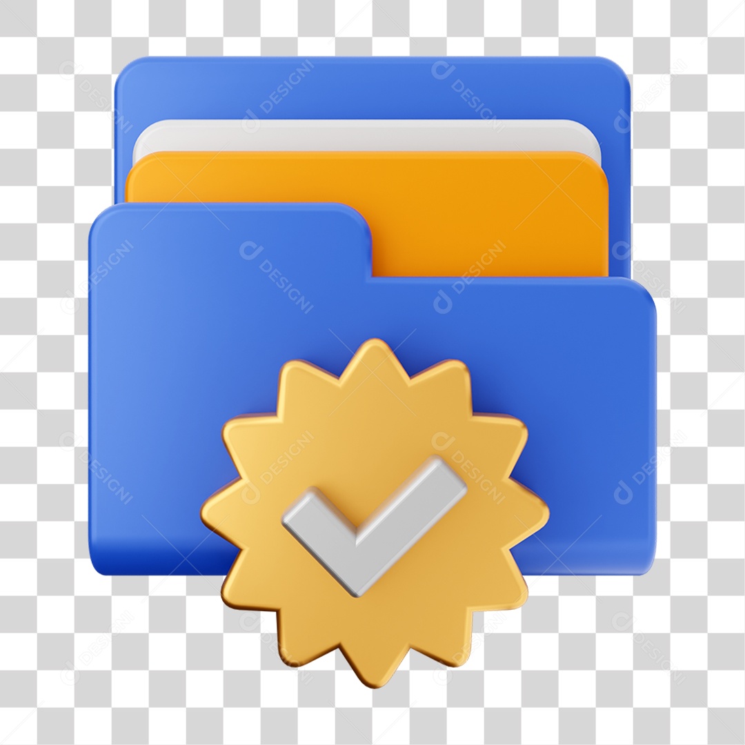 Elemento 3D Pasta de Arquivo Para Composição PNG Transparente