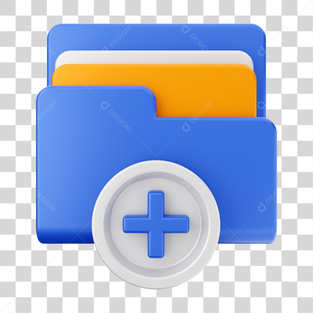 Elemento 3D Pasta de Arquivo Para Composição PNG Transparente