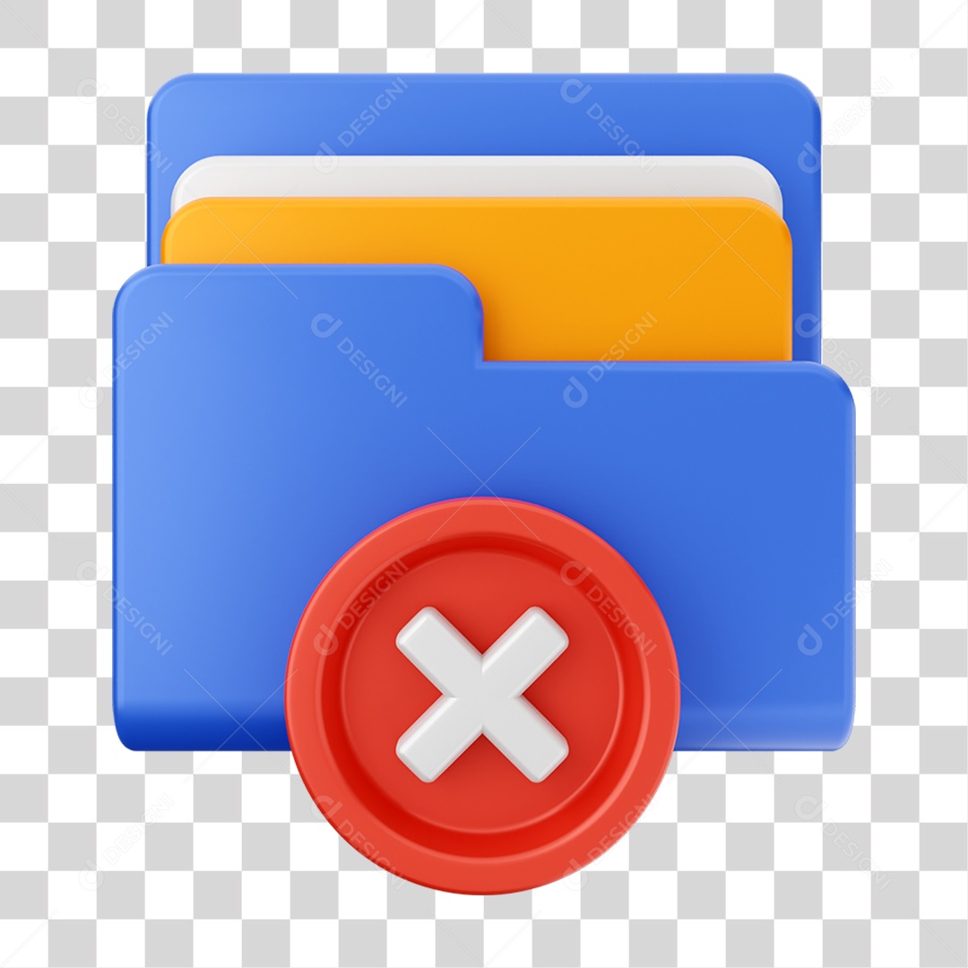 Elemento 3D Pasta de Arquivo Para Composição PNG Transparente