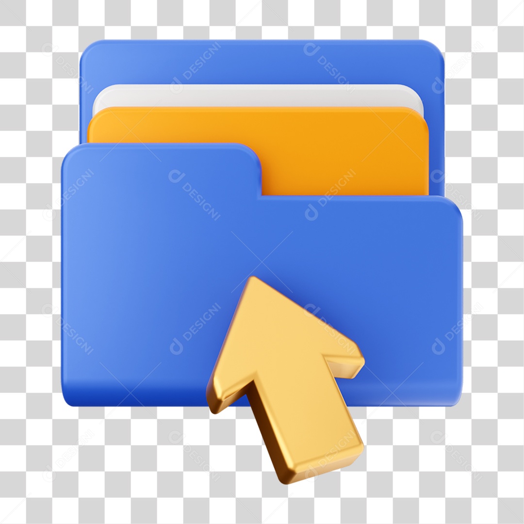 Elemento 3D Pasta de Arquivo Sino Para Composição PNG Transparente