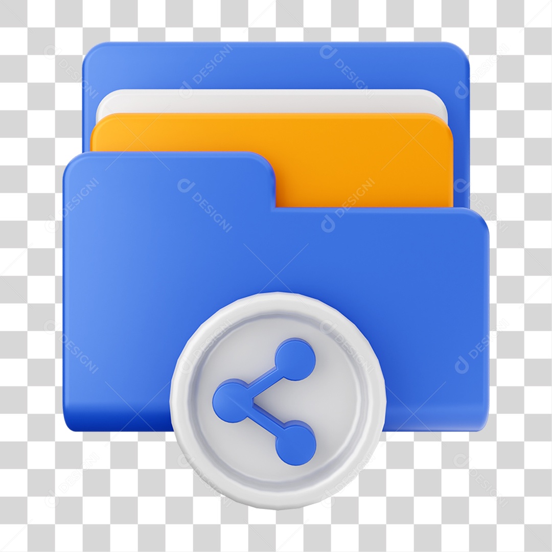 Elemento 3D Pasta de Arquivo Para Composição PNG Transparente