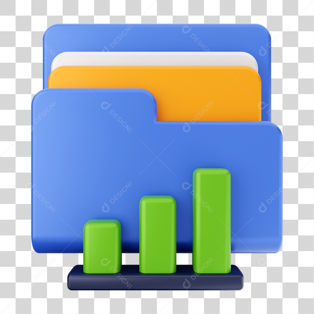 Elemento 3D Pasta de Arquivo Gráficos Para Composição PNG Transparente