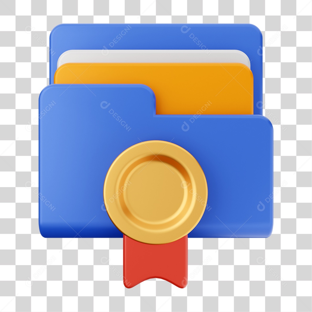 Elemento 3D Pasta de Arquivo Para Composição PNG Transparente