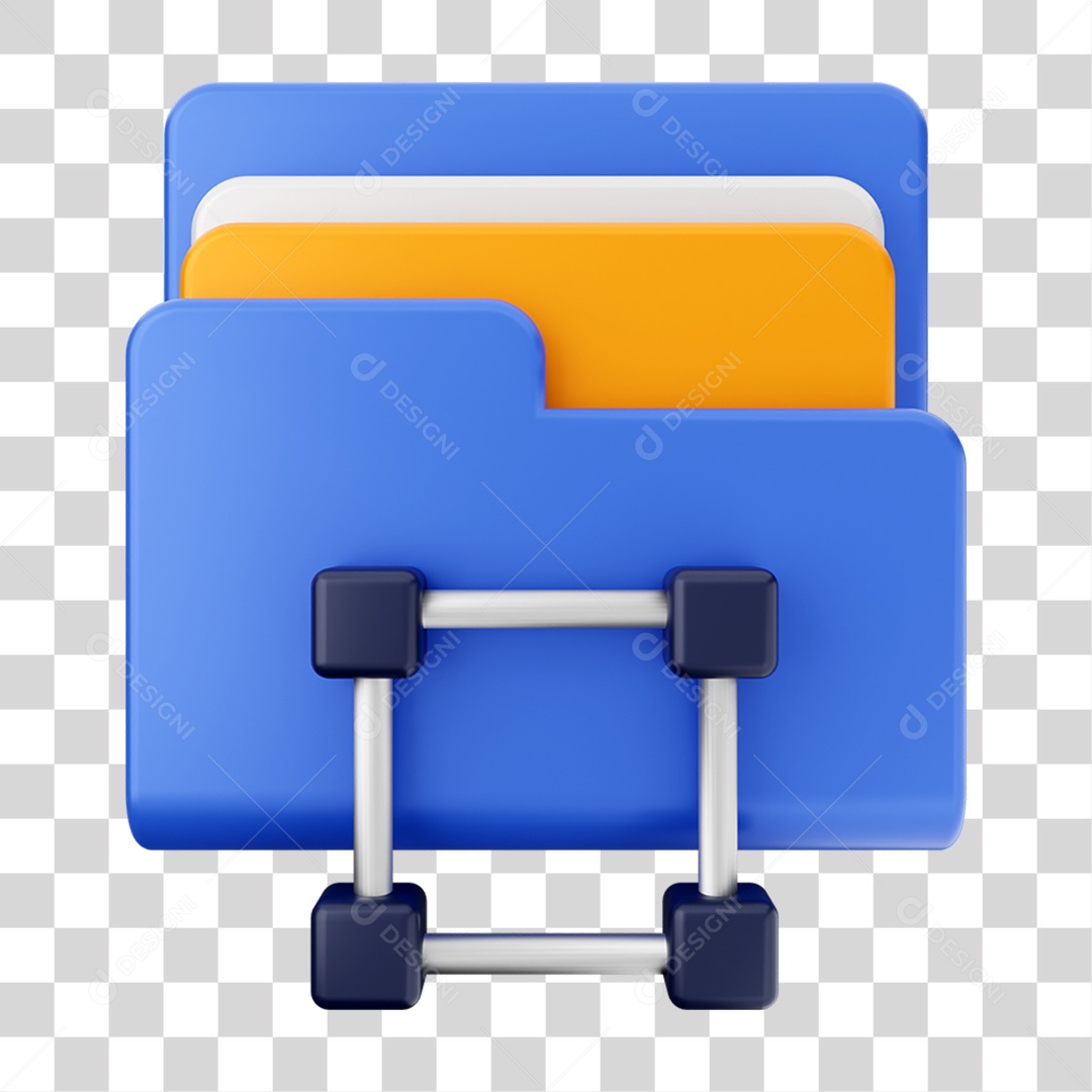 Elemento 3D Pasta de Arquivo Para Composição PNG Transparente