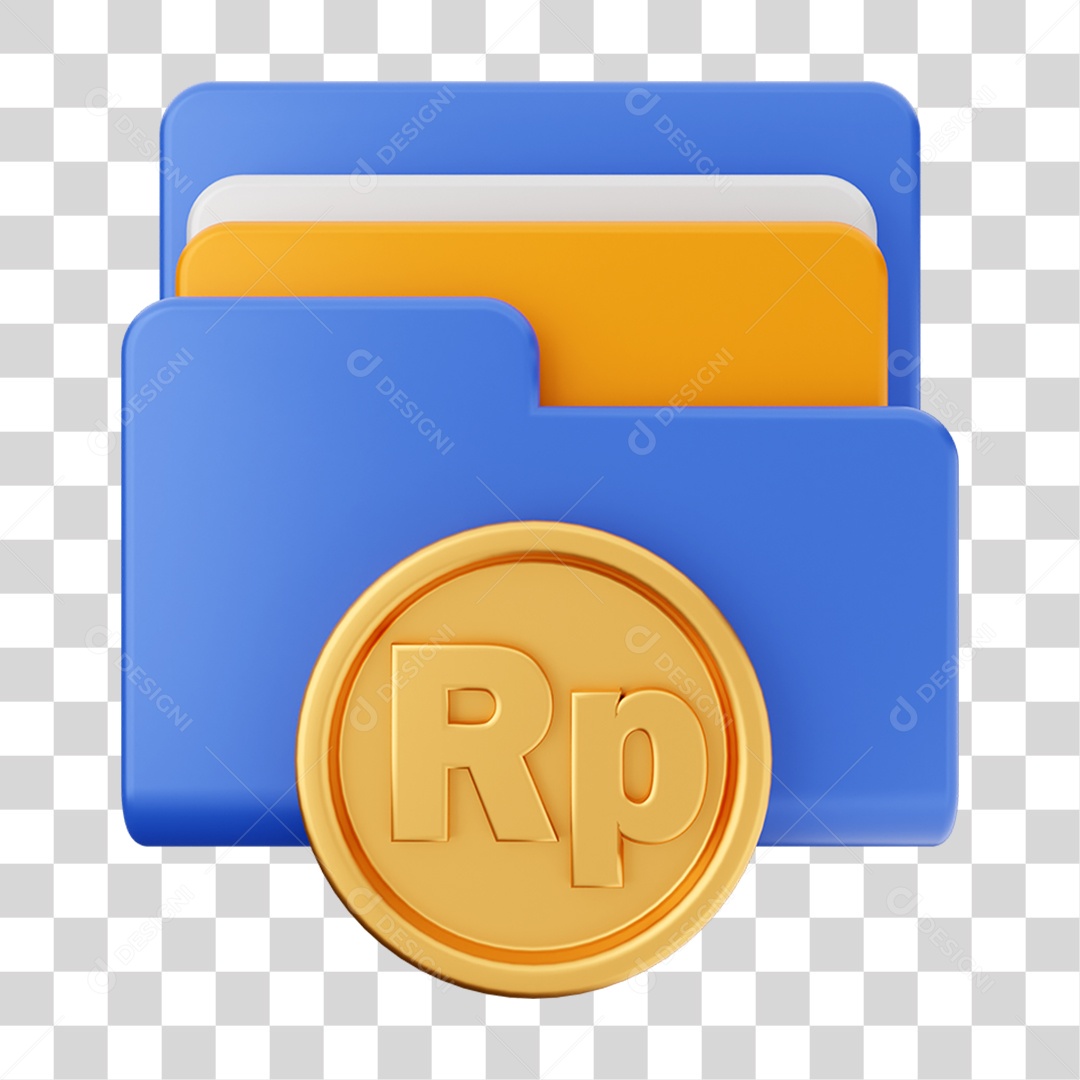 Elemento 3D Pasta de Arquivo Para Composição PNG Transparente