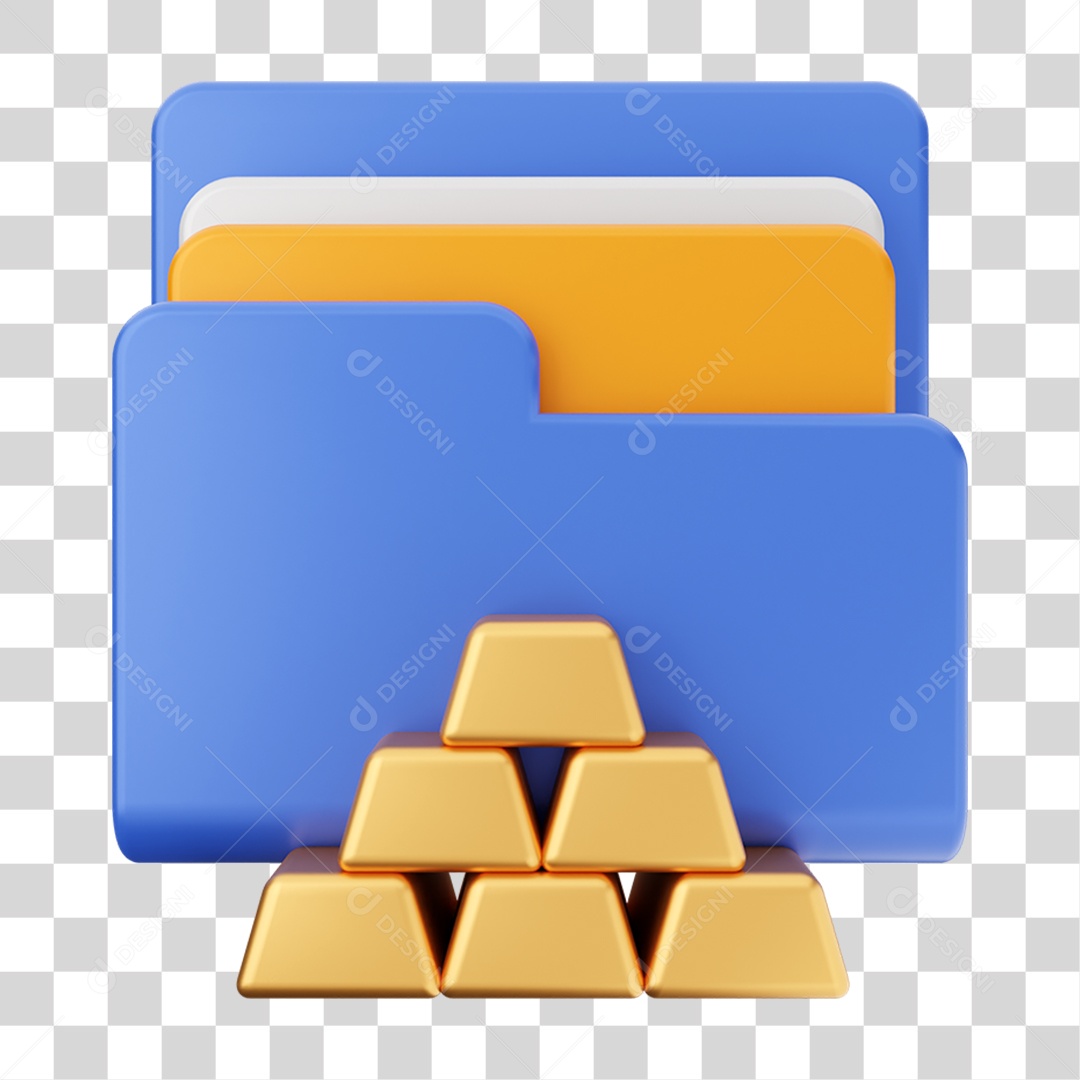 Elemento 3D Pasta de Arquivo Para Composição PNG Transparente