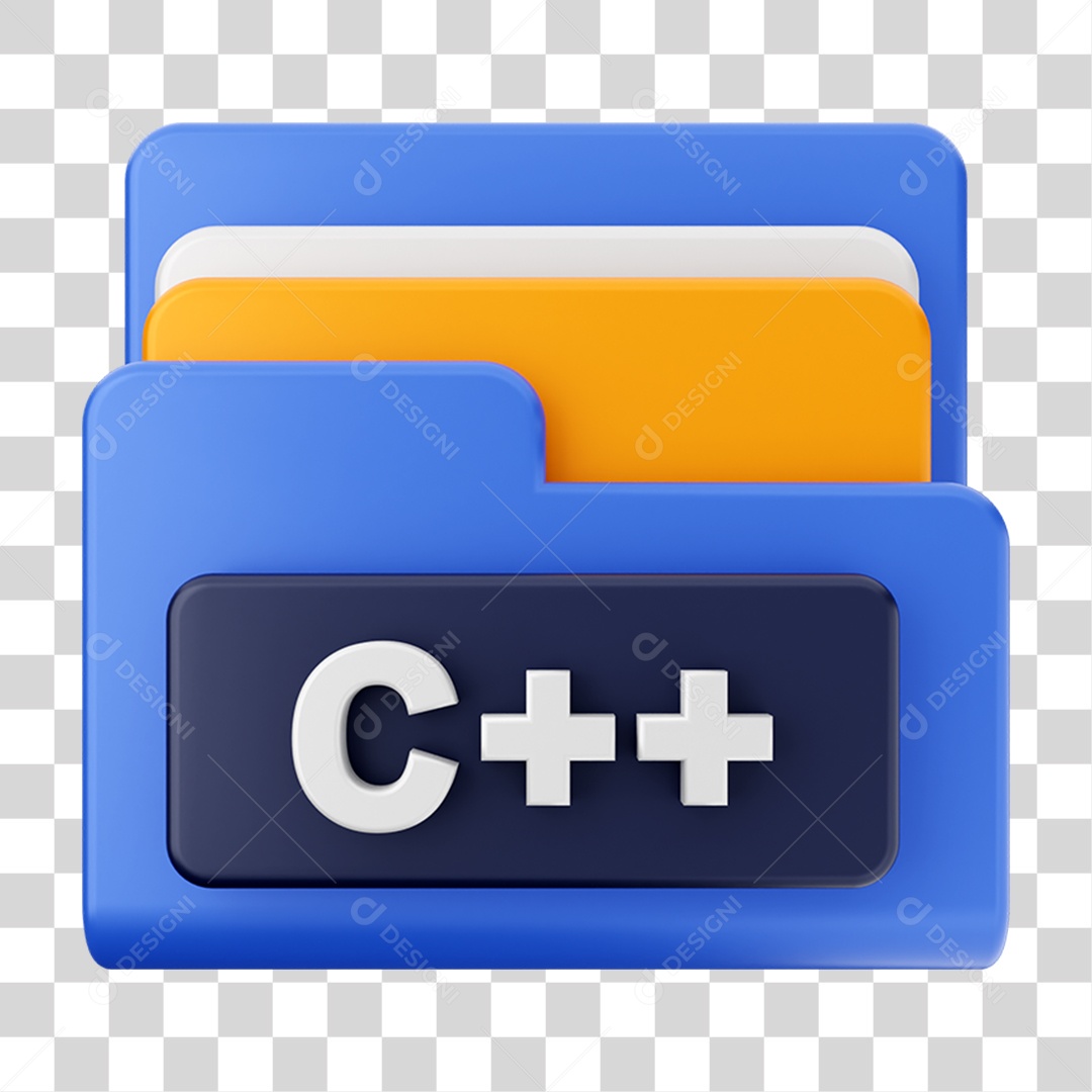 Elemento 3D Pasta de Arquivo Tecla de Computador Para Composição PNG Transparente