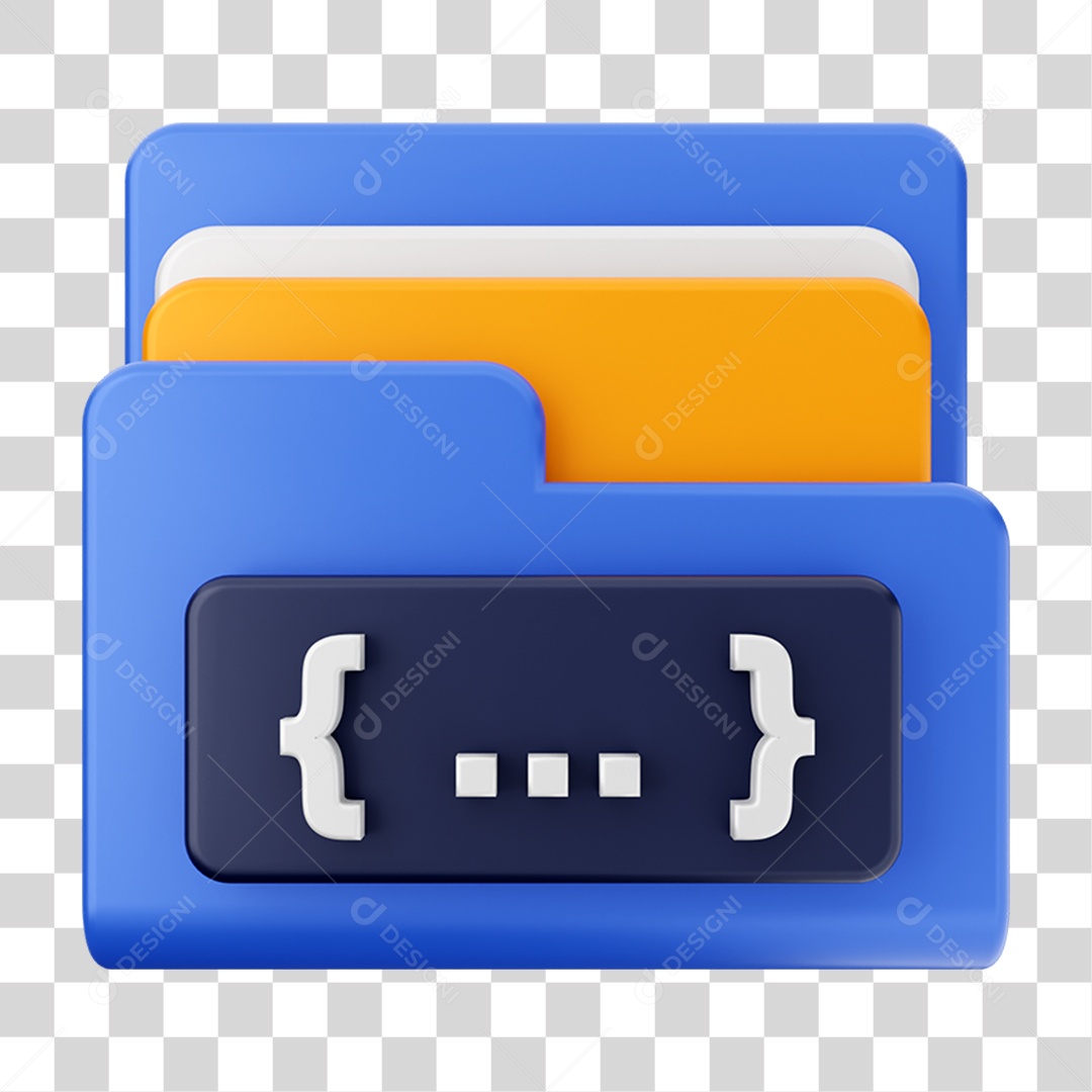 Elemento 3D Pasta de Arquivo Tecla Para Composição PNG Transparente
