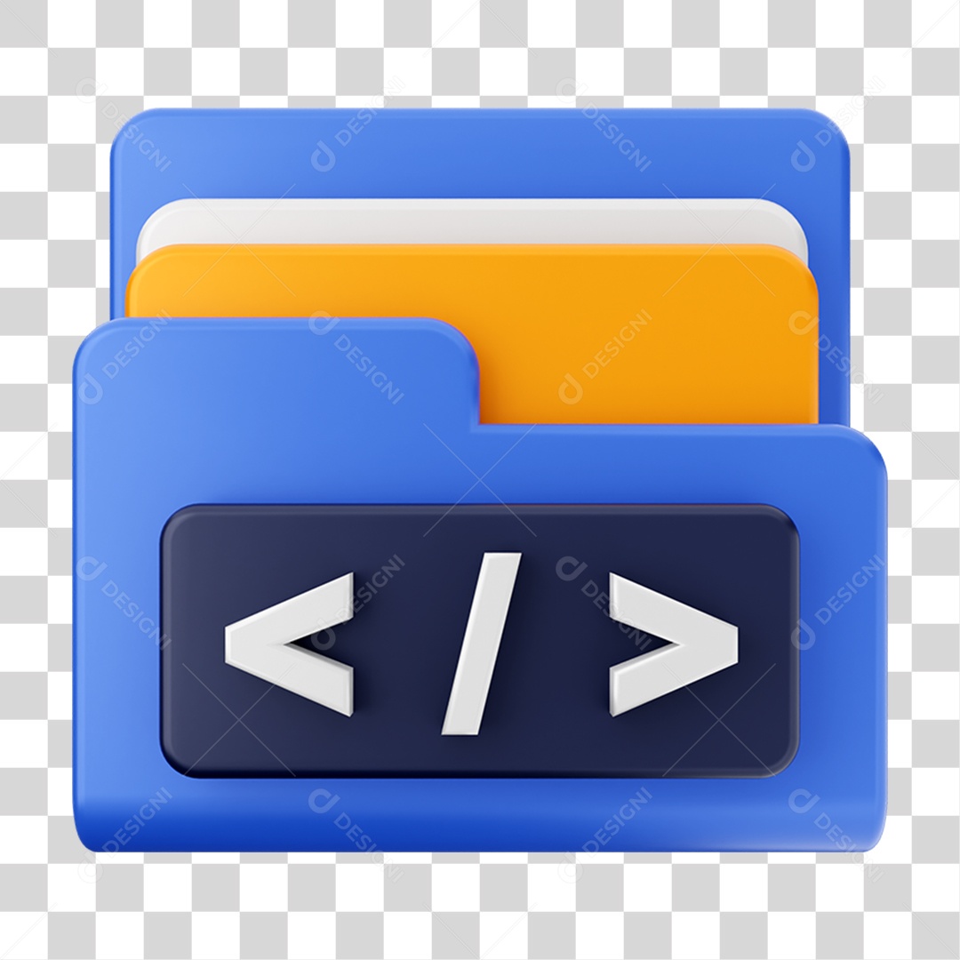 Elemento 3D Pasta de Arquivo Tecla Para Composição PNG Transparente