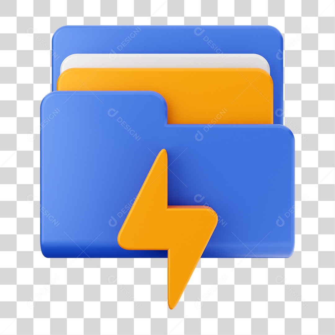 Elemento 3D Pasta de Arquivo Para Composição PNG Transparente