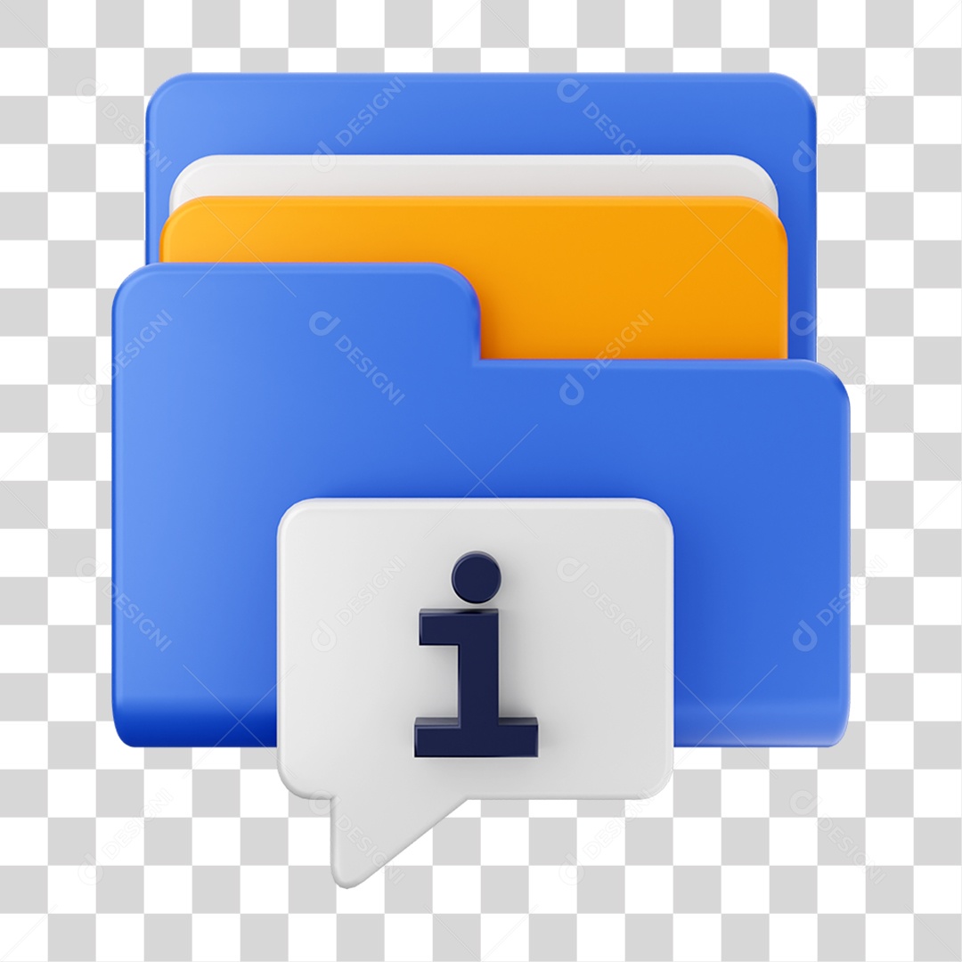 Elemento 3D Pasta de Arquivo Para Composição PNG Transparente