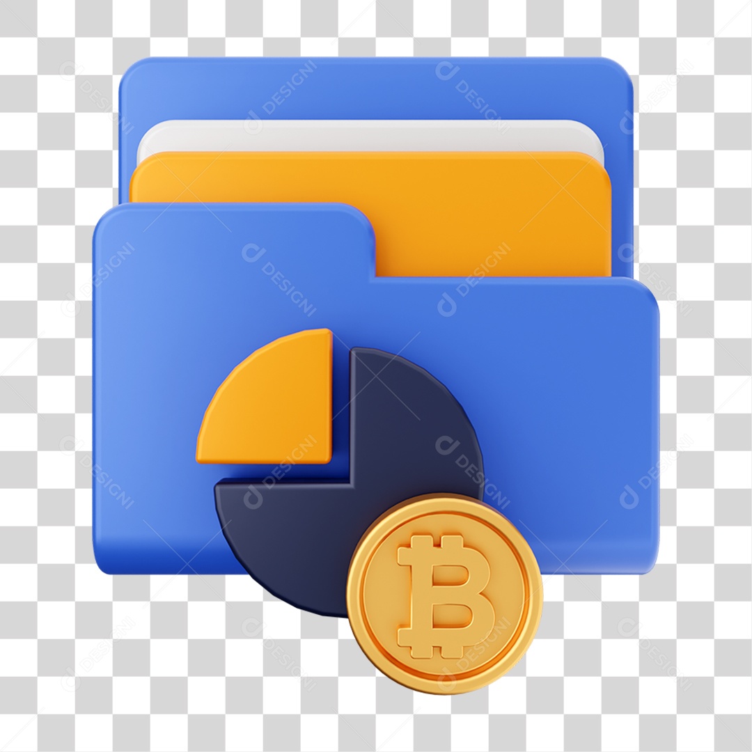 Elemento 3D Pasta de Arquivo Gráficos Para Composição PNG Transparente