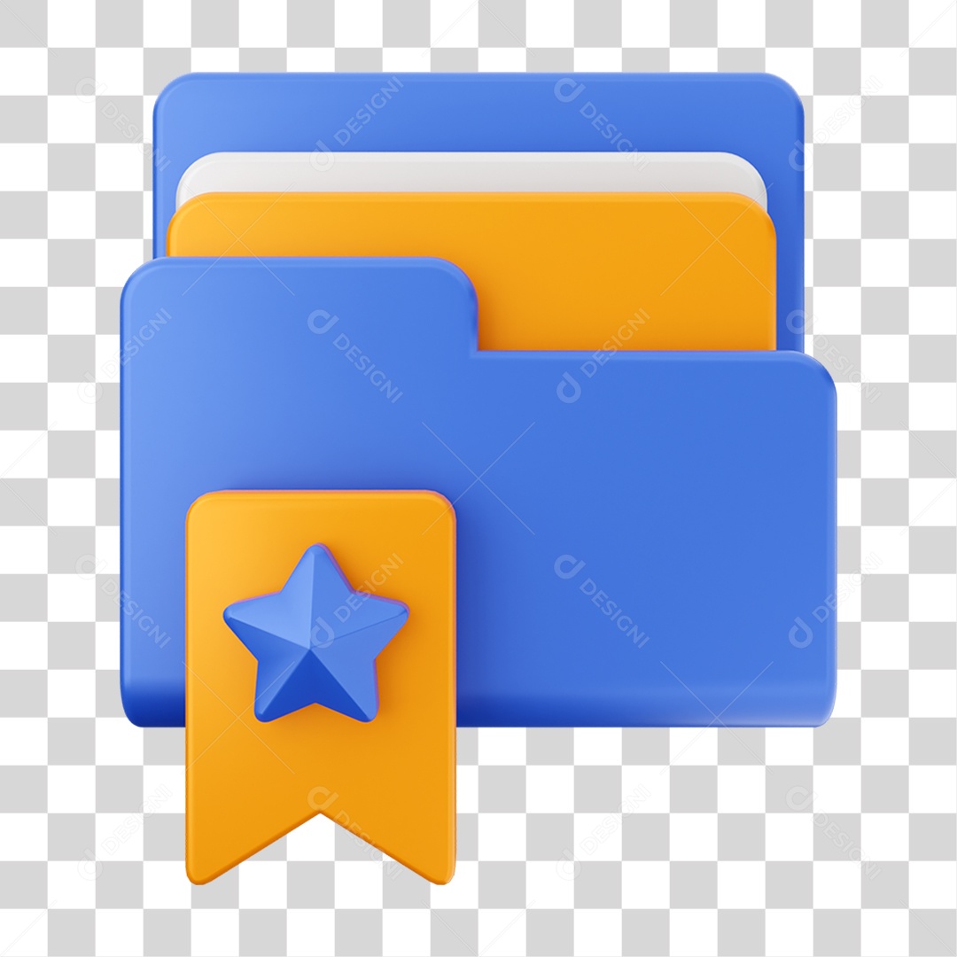 Elemento 3D Pasta de Arquivo Para Composição PNG Transparente