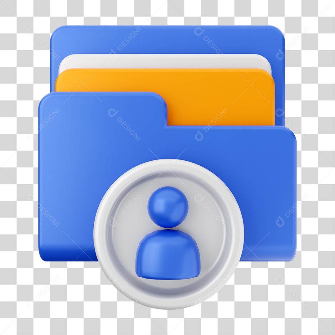 Elemento 3D Pasta de Arquivo Para Composição PNG Transparente
