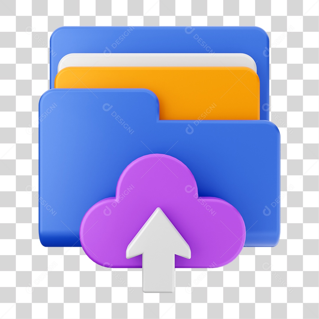 Elemento 3D Pasta de Arquivo Envio Para Composição PNG Transparente