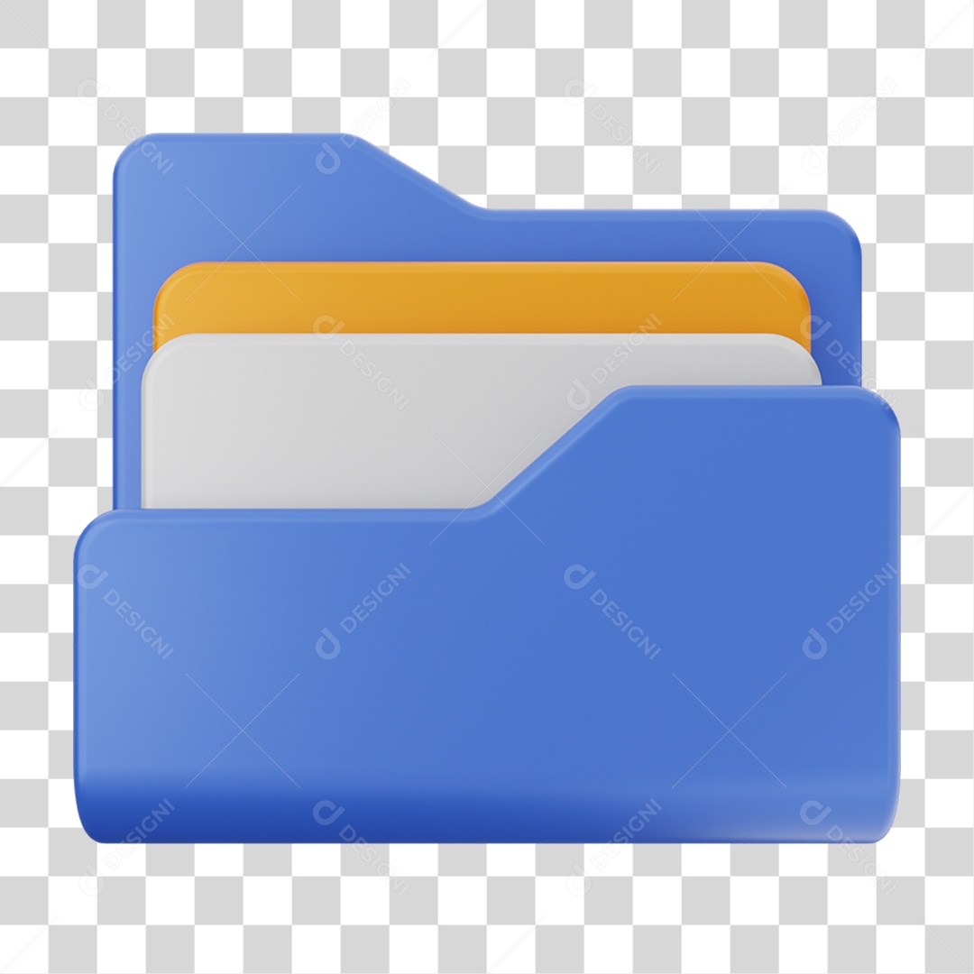 Elemento 3D Pasta de Arquivo Para Composição PNG Transparente