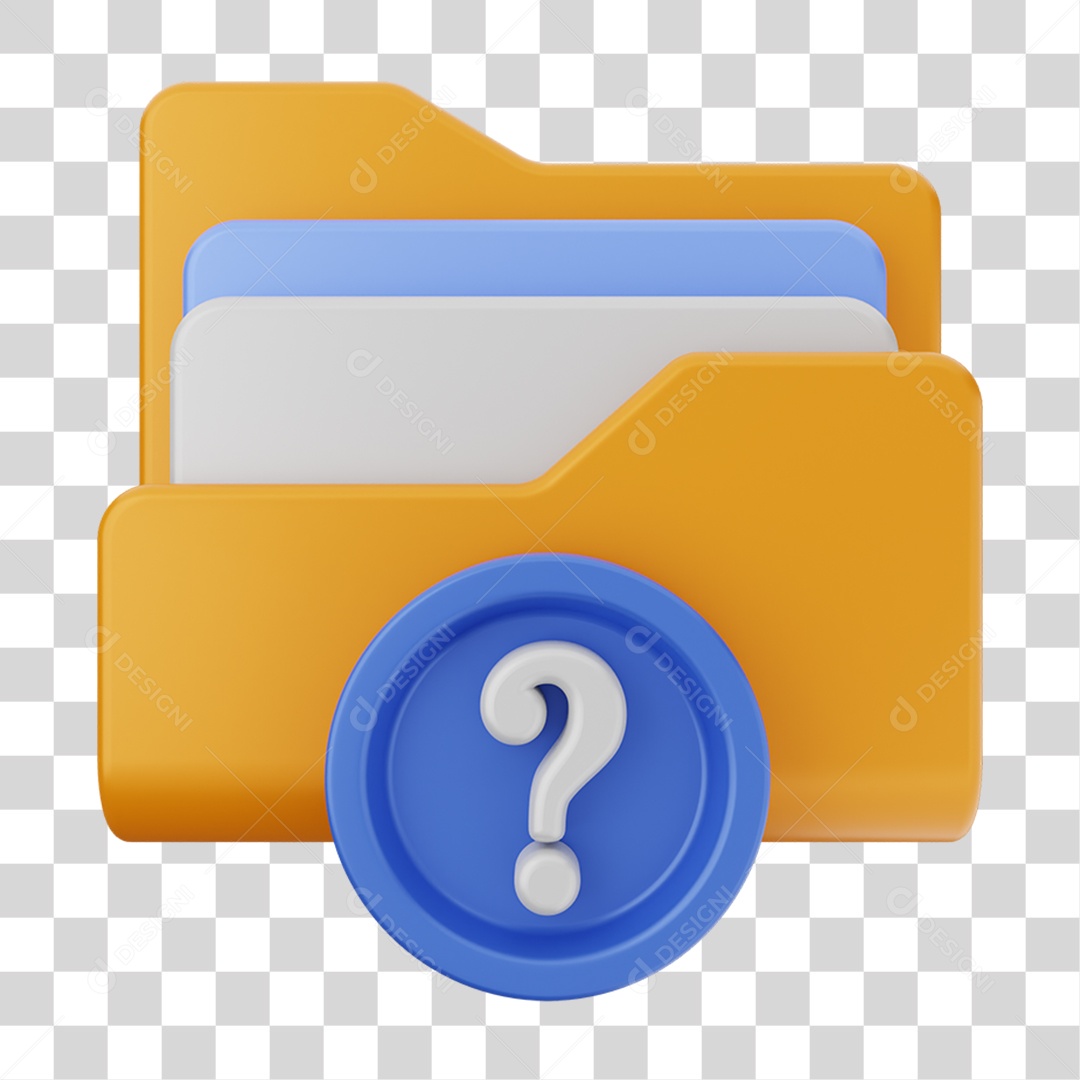 Elemento 3D Pasta de Arquivo Para Composição PNG Transparente