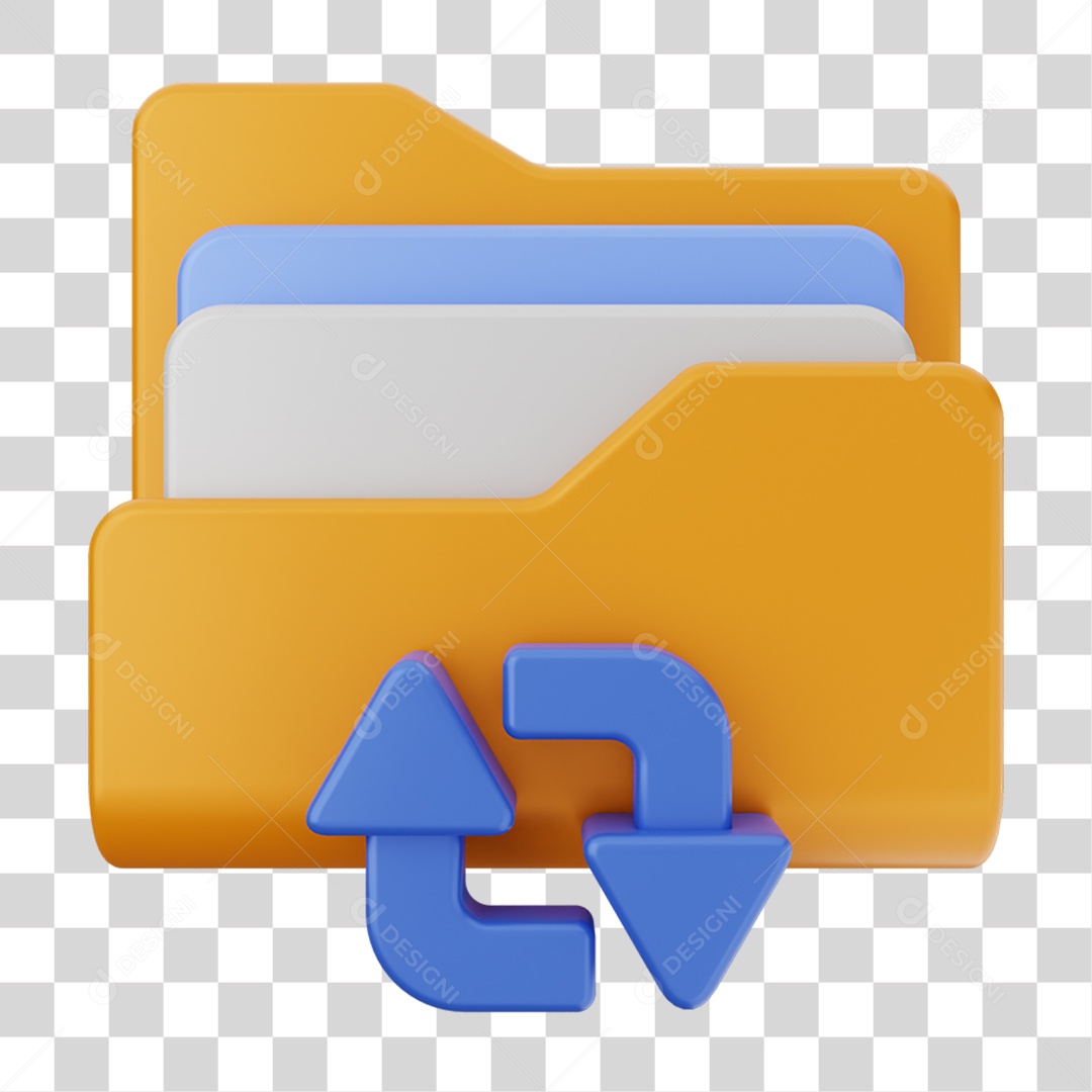 Elemento 3D Pasta de Arquivo Para Composição PNG Transparente