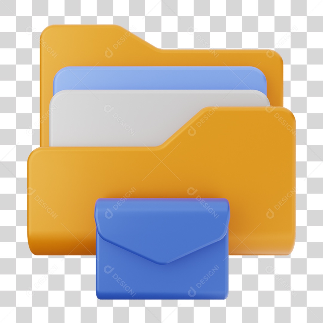 Elemento 3D Pasta de Arquivo Para Composição PNG Transparente