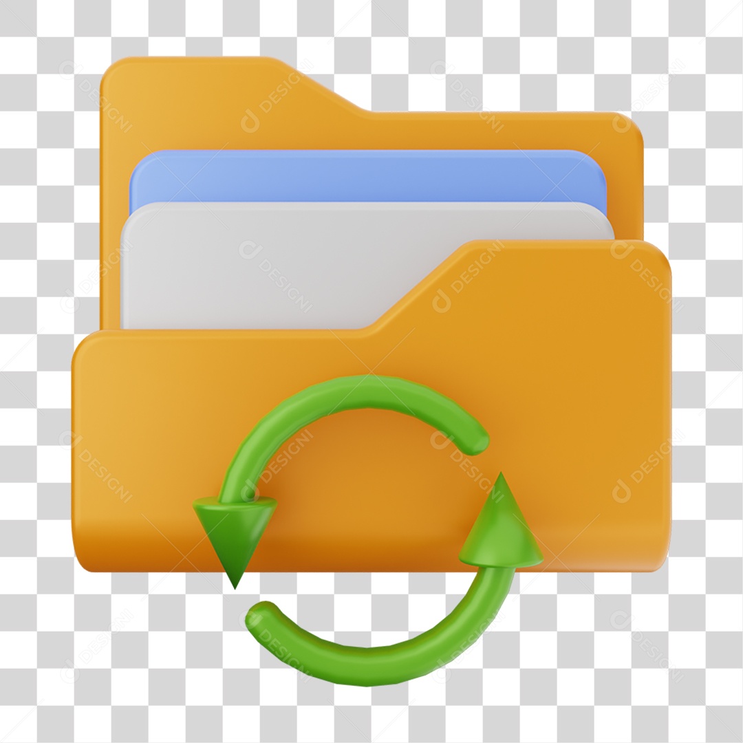 Elemento 3D Pasta de Arquivo Para Composição PNG Transparente