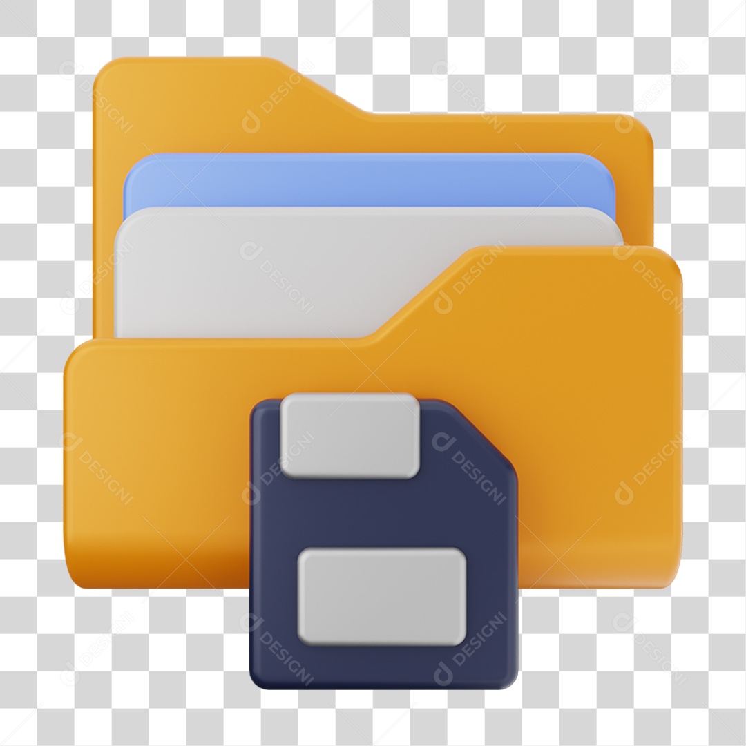 Elemento 3D Pasta de Arquivo Para Composição PNG Transparente
