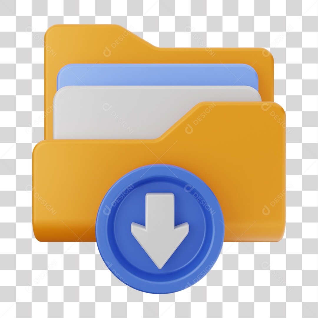 Elemento 3D Pasta de Arquivo Para Composição PNG Transparente