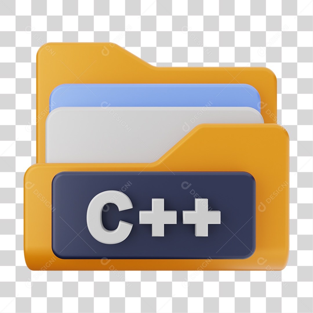 Elemento 3D Pasta de Arquivo Teclas de Computador Para Composição PNG Transparente