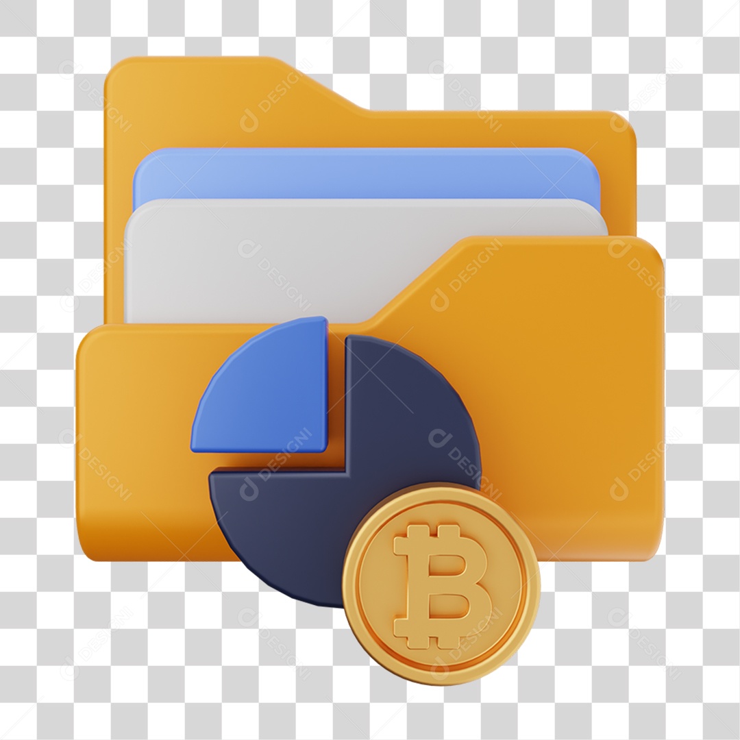Elemento 3D Pasta de Arquivo Gráficos Para Composição PNG Transparente