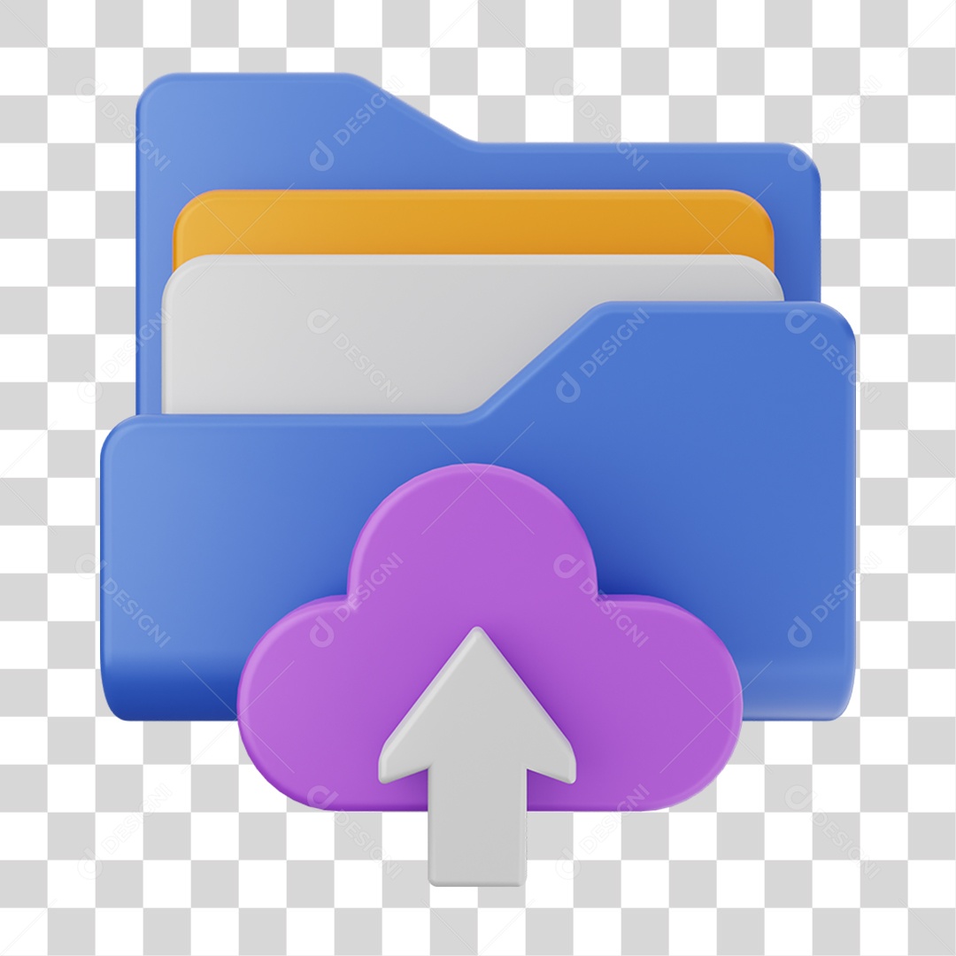 Elemento 3D Pasta de Arquivo Envio Para Composição PNG Transparente