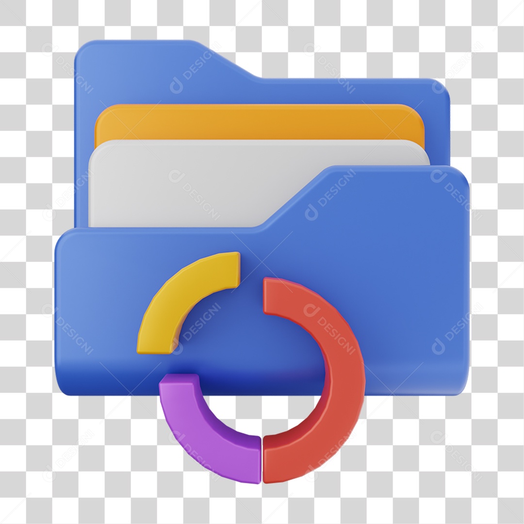 Elemento 3D Pasta de Arquivo Gráficos Para Composição PNG Transparente