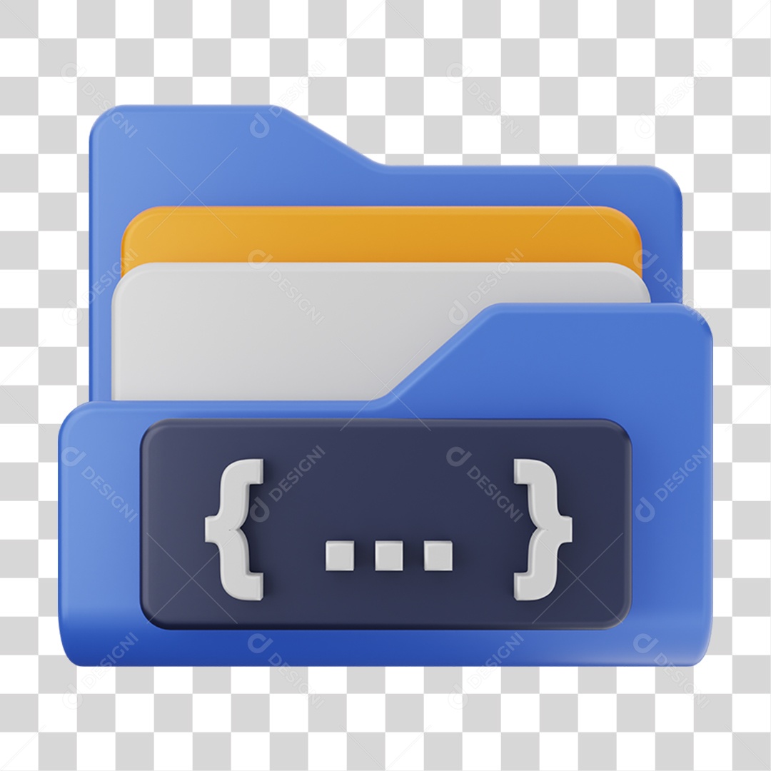 Elemento 3D Pasta de Arquivo Teclas de Computador Para Composição PNG Transparente