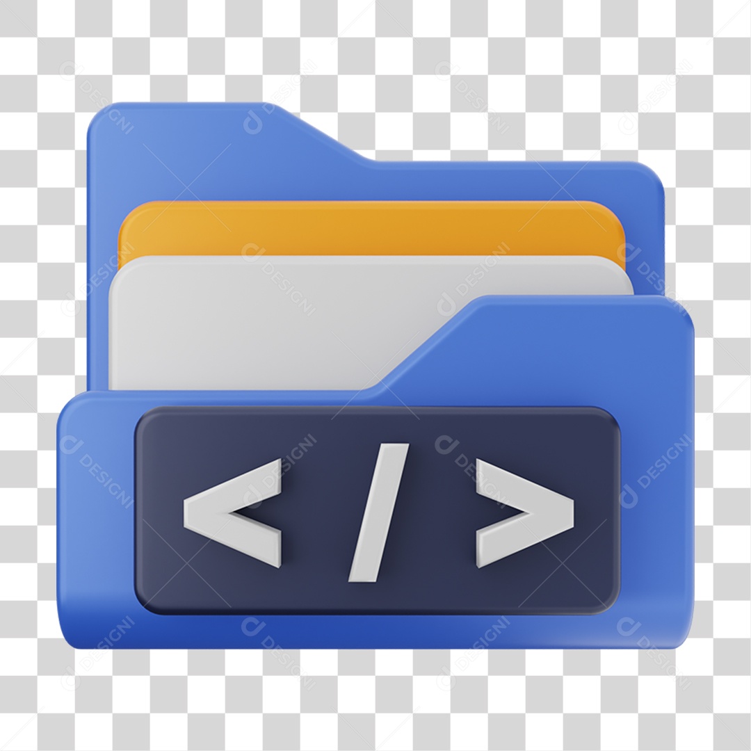 Elemento 3D Pasta de Arquivo Teclado de Computador Para Composição PNG Transparente