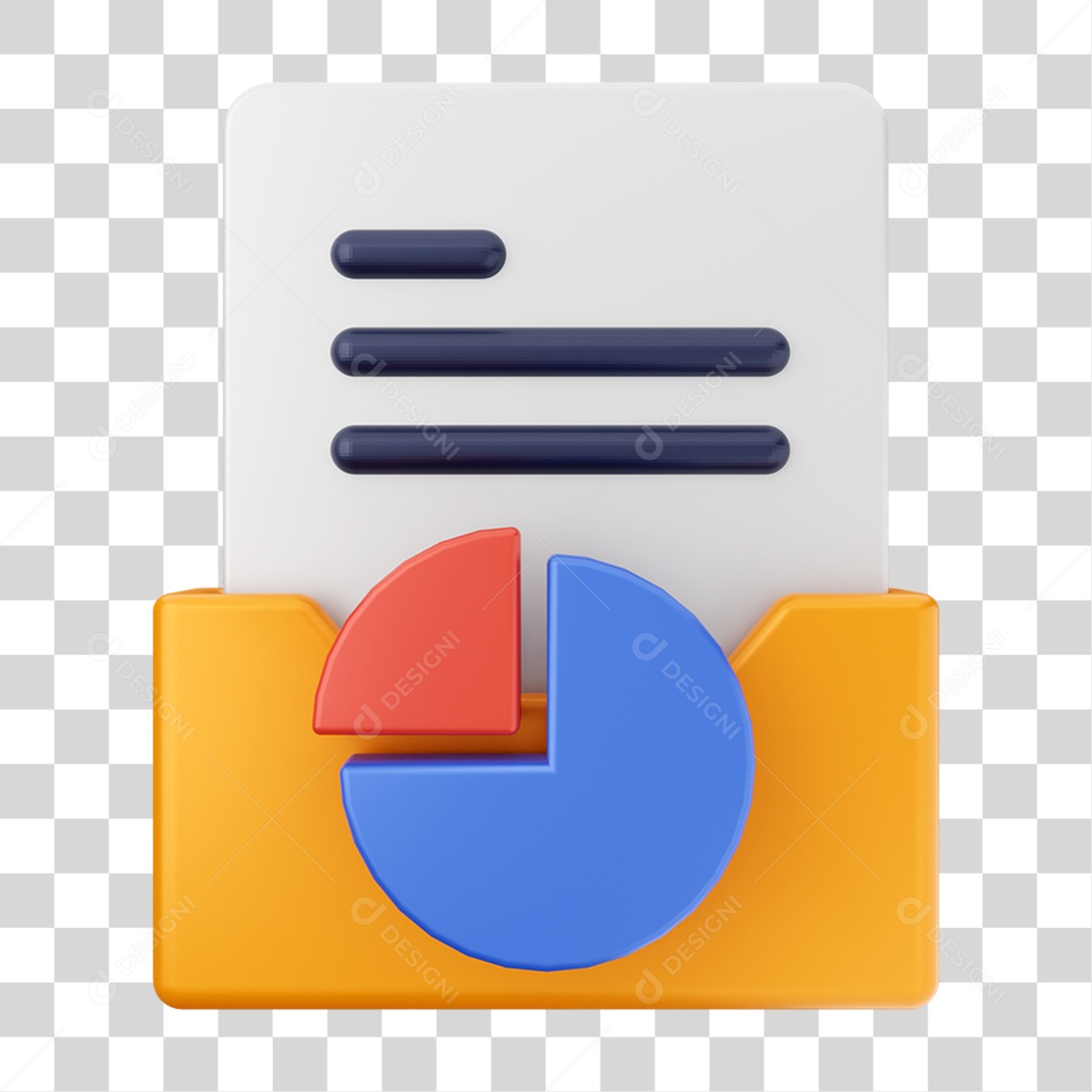 Elemento 3D Pasta de Arquivo Gráficos Para Composição PNG Transparente